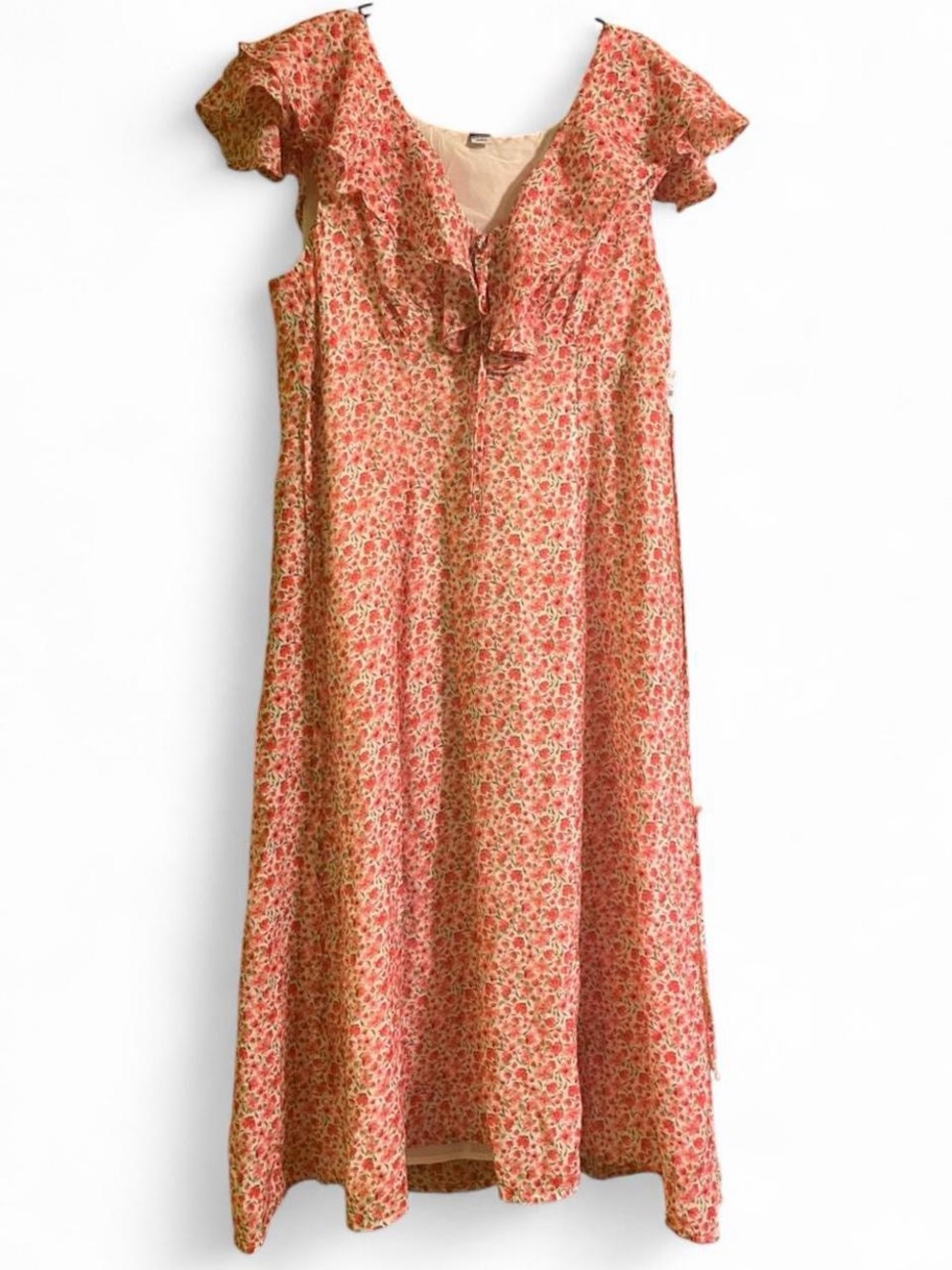 Old Navy Floral Pink Ruffle Midi Dress